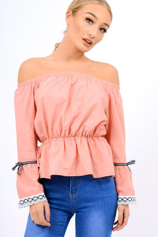 Rose Bardot Bell Sleeve Top - Kenzie