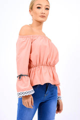 Rose Bardot Bell Sleeve Top - Kenzie