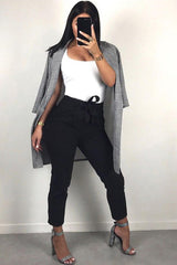 Hounds-tooth Tartan Long Blazer - Kerrie