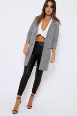 Hounds-tooth Tartan Long Blazer - Kerrie