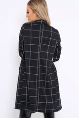 Black Check Long Blazer - Kerrie