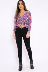 Multicolour Knot Knit Jumper - Kerri