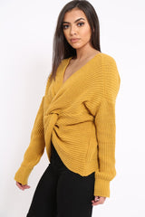 Mustard Knot Knit Jumper - Kerri