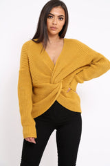 Mustard Knot Knit Jumper - Kerri