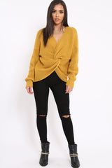 Mustard Knot Knit Jumper - Kerri