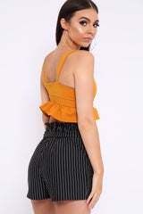 Mustard Frill Hem Crop Top - Keya
