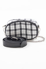 White Black Plaid Bum Bag - Keyra
