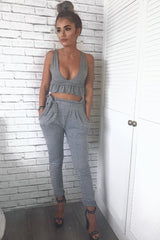 Tartan Paper Bag Tie Waist Cigarette Trousers - Karmen