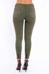 Khaki Distressed Skinny Jeans - Isabellah