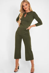Khaki Keyhole Top Culotte Co-Ord - Raelinn