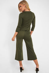 Khaki Keyhole Top Culotte Co-Ord - Raelinn