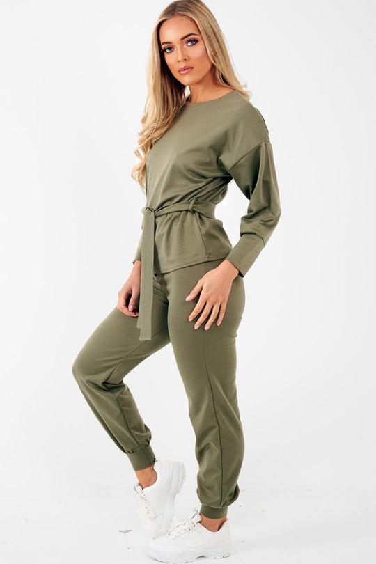 Khaki Tie at Waist Tracksuit - Sammie