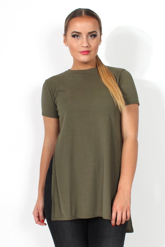 Cadence Khaki Cross Back Top