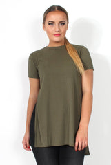 Cadence Khaki Cross Back Top