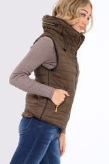 Khaki Padded Gilet - Ariella