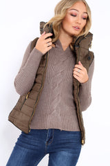 Khaki Padded Gilet - Ariella