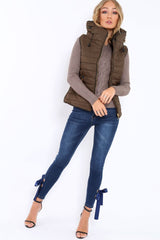 Khaki Padded Gilet - Ariella