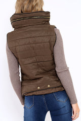 Khaki Padded Gilet - Ariella