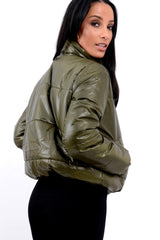 Khaki Puffer Coat - Alyssa