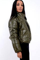 Khaki Puffer Coat - Alyssa