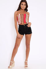 Black Distressed Denim Shorts - Khiya