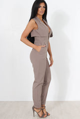 Khloe Grey V Front Jumpsuit