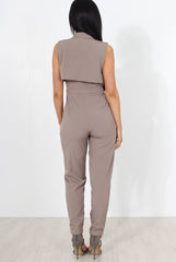 Khloe Grey V Front Jumpsuit