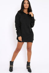 Black Distressed Oversized Hoodie - Khloe