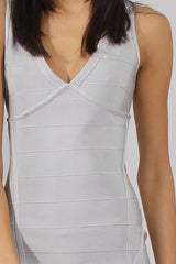 Grey Plunge V Bandage Dress - Kia