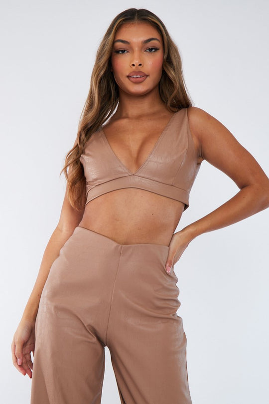 Tan Croc PU Bralette - Raya
