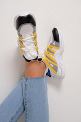 Yellow Blue Detail Chunky Trainers - Kianny