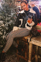 Brown Check Belted Tapered Trousers - Kierra