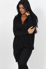 Black V Neck Loungewear Set-Kimi