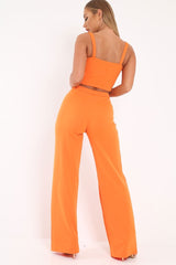 Orange Crop Top and Trousers Co-ord Set - Kimmy