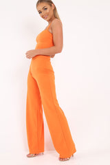 Orange Crop Top and Trousers Co-ord Set - Kimmy