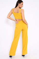 Mustard Crop Top and Trousers Co-ord Set - Kimmy