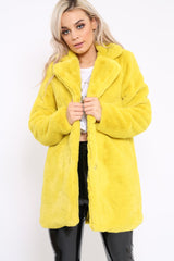Yellow Faux Fur Coat - Kinleigh