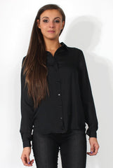 Kira Black Tie Back Shirt