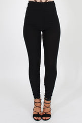 Black Ribbed Leggings - Kirsty