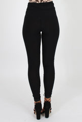 Black Ribbed Leggings - Kirsty