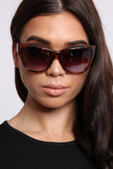 Brown Embellished Arm  Cat Eye Sunglasses - Kitti