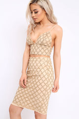 Apricot Glitter Diamond Co-ord Set - Kiya