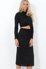 Kori Black Crop Loungewear Set