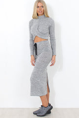 Kori Grey Crop Loungewear Set