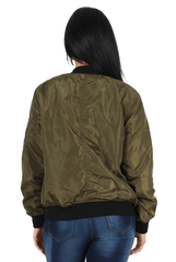 Kris Khaki Bomber Jacket