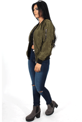 Kris Khaki Bomber Jacket