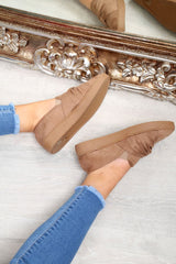 Khaki Faux Suede Twist Front Pumps - Krissy