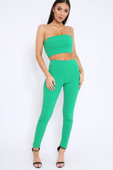 Green Bandeau Top And Leggings Co-Ord - Kristina
