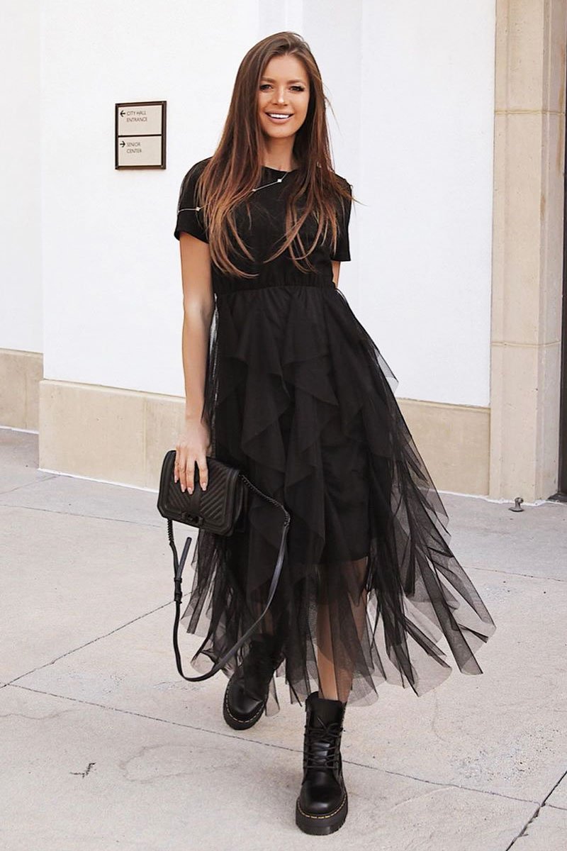 Black Top Black Tulle Skirt Dress - Pola – Rebellious Fashion Black Top Black Tulle Skirt Dress - Pola – Rebellious Fashion