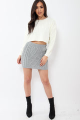 Grey Thick Knit Bodycon Skirt - Kristy
